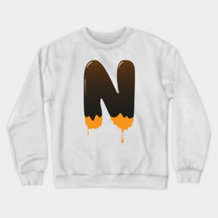 Chocolate Alphabet Letter N Crewneck Sweatshirt